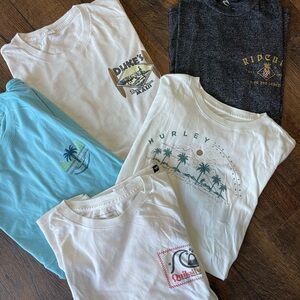 Lot of 5 Assorted Surf Shirts: Hurley, Quicksilver, RipCurl, Dukes